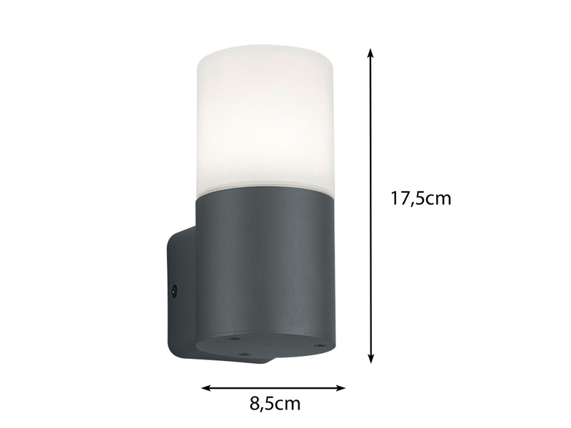 Außenwandleuchte HOOSIC aus Aluminium in Anthrazit, Höhe 17,5cm