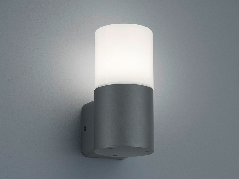 Außenwandleuchte HOOSIC aus Aluminium in Anthrazit, Höhe 17,5cm