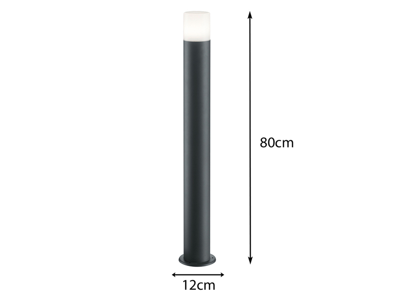 Pollerleuchte HOOSIC Wegeleuchte aus Aluminium in Anthrazit, Höhe 80 cm