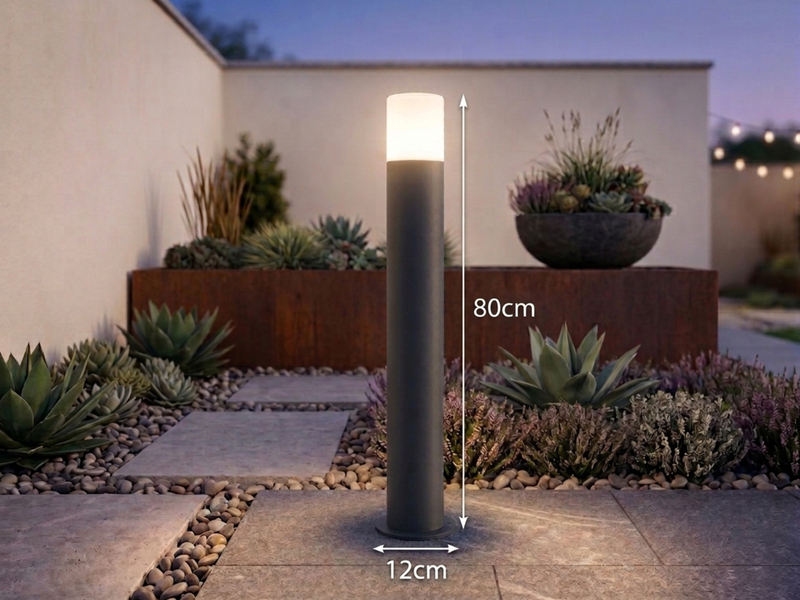 Wegeleuchte HOOSIC aus Aluminium in Anthrazit E27, Höhe 80cm