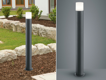Pollerleuchte HOOSIC Wegeleuchte aus Aluminium in Anthrazit, Höhe 80 cm