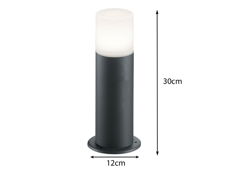 Sockelleuchte HOOSIC Wegeleuchte aus Aluminium in Anthrazit, Höhe 30cm