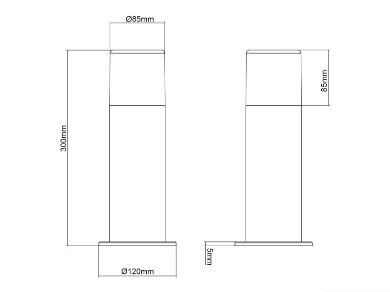 Sockelleuchte HOOSIC Wegeleuchte aus Aluminium in Anthrazit, Höhe 30cm
