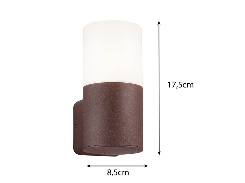Außenwandleuchte HOOSIC aus Aluminium in Rostoptik, Höhe 17,5cm