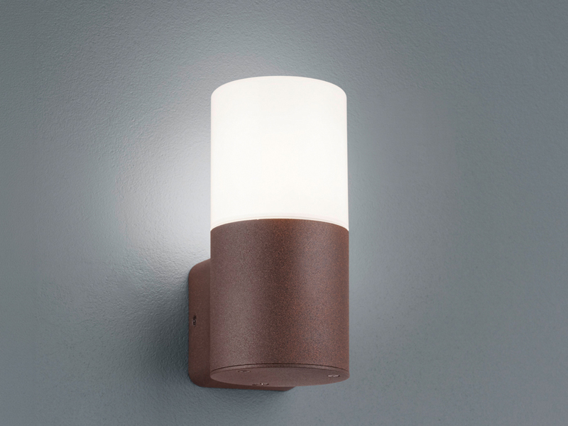 Außenwandleuchte HOOSIC aus Aluminium in Rostoptik E27, Höhe 17,5cm