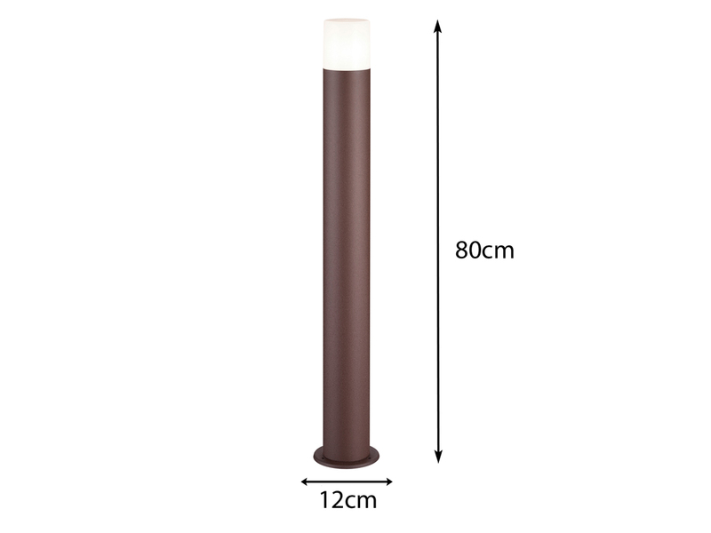 Pollerleuchte HOOSIC Wegeleuchte aus Aluminium in Rostoptik, Höhe 80cm