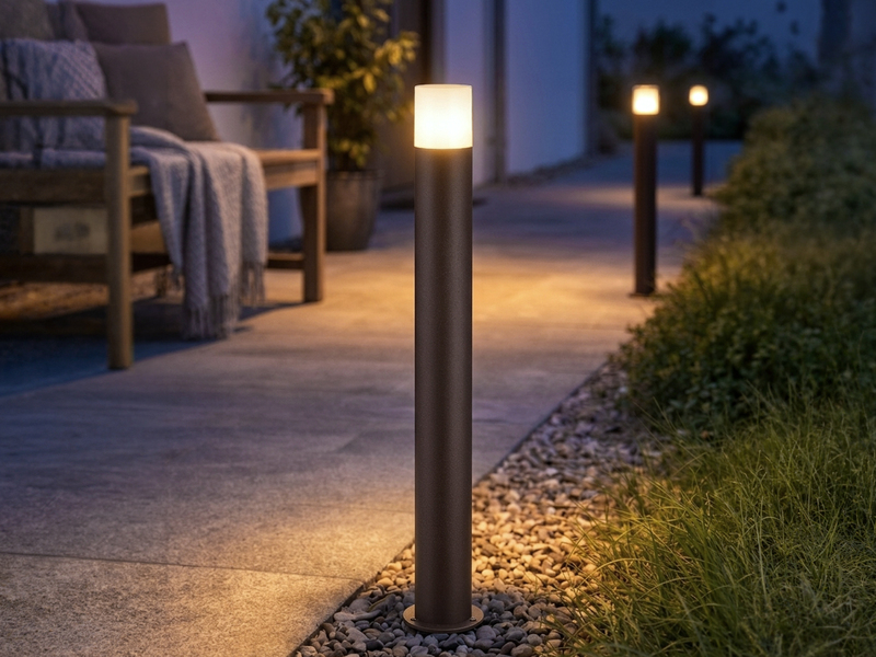 Wegeleuchte HOOSIC aus Aluminium in Rostoptik E27, Höhe 80cm
