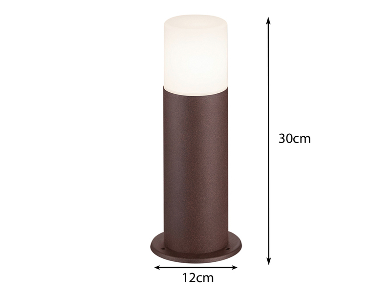 Sockelleuchte HOOSIC Wegeleuchte aus Aluminium in Rostoptik, Höhe 30cm