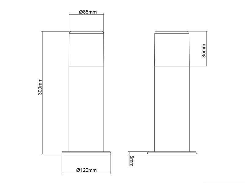 Sockelleuchte HOOSIC Wegeleuchte aus Aluminium in Rostoptik, Höhe 30cm