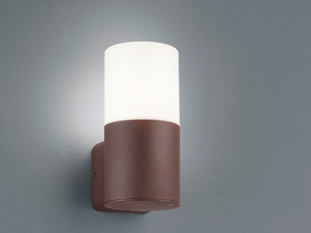 LED Außenwandleuchte aus Aluminium in Rostoptik E27, Höhe 17,5cm