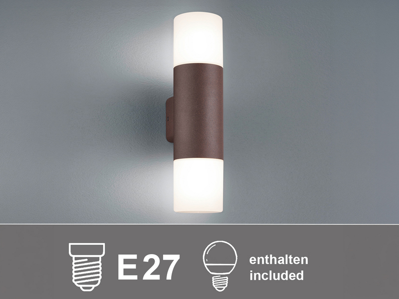 LED Außenwandleuchte Up and Down in Rostoptik E27, Höhe 33cm