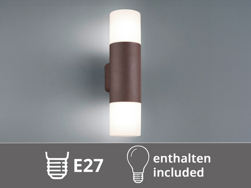 LED Außenwandleuchte Up and Down in Rostoptik E27, Höhe 33cm