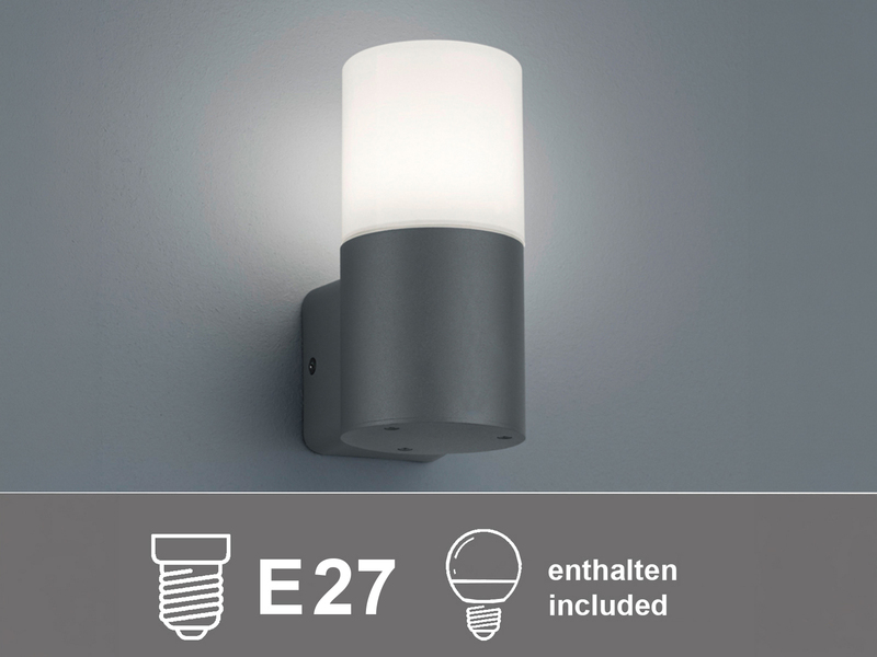 LED Außenwandleuchte aus Aluminium in Anthrazit E27, Höhe 17,5cm