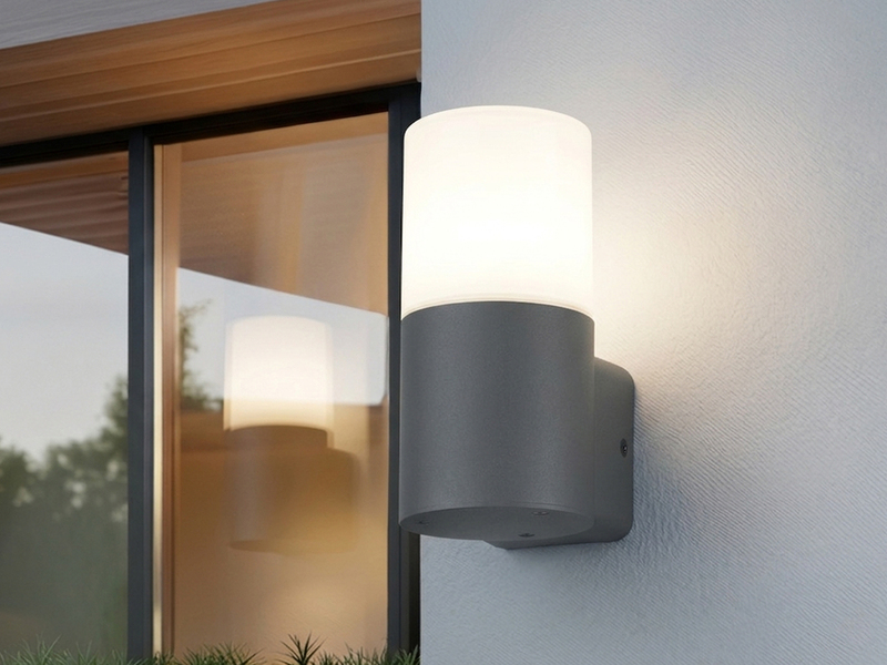 LED Außenwandleuchte aus Aluminium in Anthrazit E27, Höhe 17,5cm