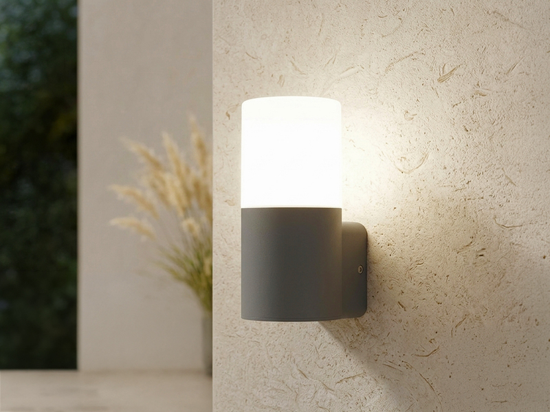 LED Außenwandleuchte aus Aluminium in Anthrazit E27, Höhe 17,5cm