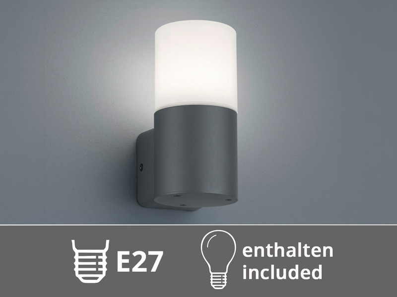 LED Außenwandleuchte aus Aluminium in Anthrazit E27, Höhe 17,5cm