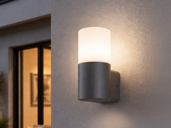 LED Außenwandleuchte aus Aluminium in Anthrazit E27, Höhe 17,5cm