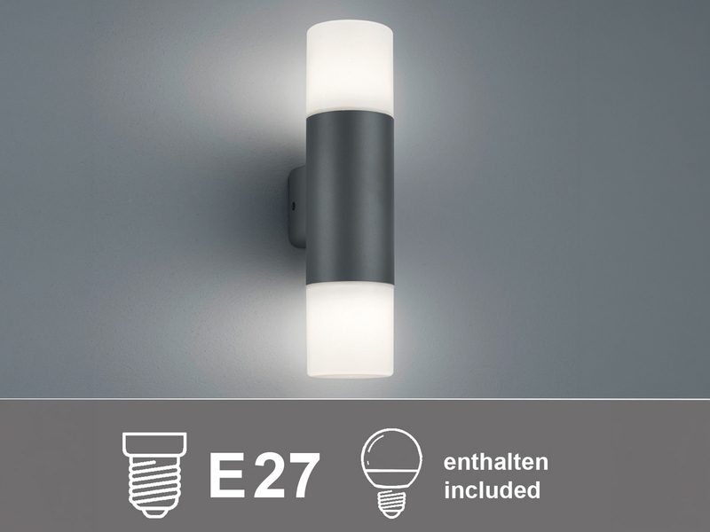 LED Außenwandleuchte Up and Down in Anthrazit E27, Höhe 33cm