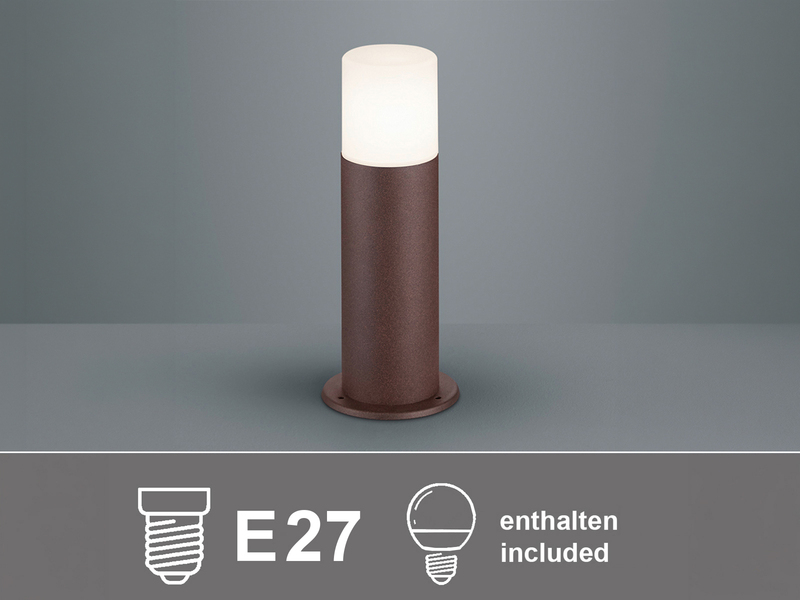 LED Außen Sockelleuchte aus Aluminium in Rostoptik E27, Höhe 30cm