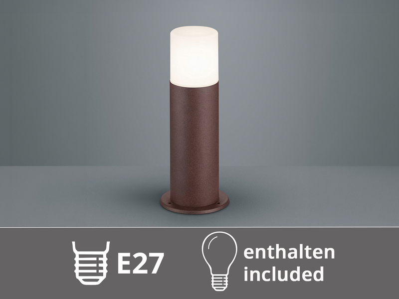 LED Außen Sockelleuchte aus Aluminium in Rostoptik E27, Höhe 30cm