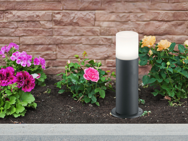 LED Außen Sockelleuchte aus Aluminium in Anthrazit E27, Höhe 30cm