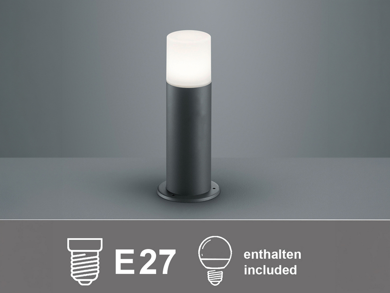 LED Außen Sockelleuchte aus Aluminium in Anthrazit E27, Höhe 30cm