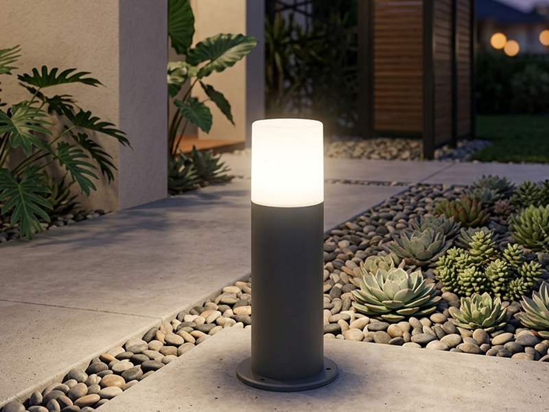 LED Außen Sockelleuchte aus Aluminium in Anthrazit E27, Höhe 30cm