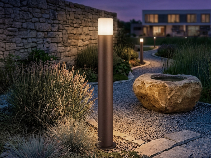 LED Wegeleuchte aus Aluminium in Rostoptik E27, Höhe 80cm