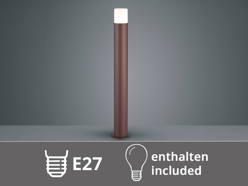 LED Wegeleuchte aus Aluminium in Rostoptik E27, Höhe 80cm