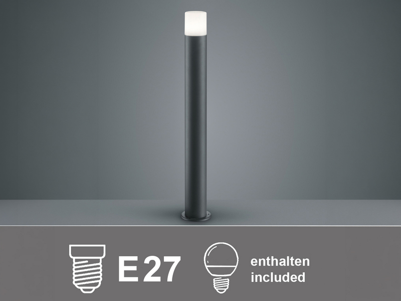 LED Wegeleuchte aus Aluminium in Anthrazit E27, Höhe 80cm