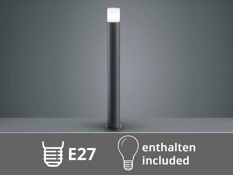 LED Wegeleuchte aus Aluminium in Anthrazit E27, Höhe 80cm