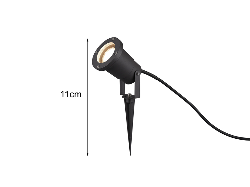 3-er SET Gartenstrahler mit Erdspieß, Anschlusskabel, Stecker & GU10 LED