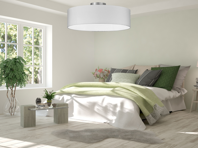 Schöne Deckenlampe mit Textilschirm als Schlafzimmerlampe Ø 60cm