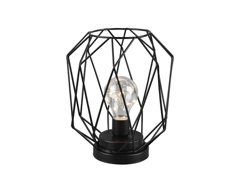 Industrial LED Tischlampe NARDA Schwarz, kabellos Batteriebetrieb, Höhe 21cm