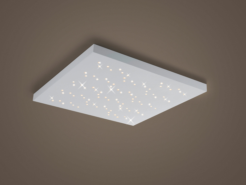 Flaches LED Sternenhimmel Deckenpanel TITUS mit Fernbedienung, Quadrat 75cm