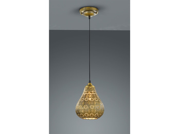 Orientalische LED Pendelleuchte im Marrakesch Design, Altmessing