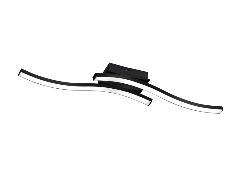 LED Deckenleuchte ROUTE 2 flammig Metall Schwarz, Warmweiß, Breite 56cm
