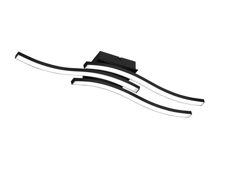 LED Deckenleuchte ROUTE Metall Schwarz, Breite 56cm, Warmweiß