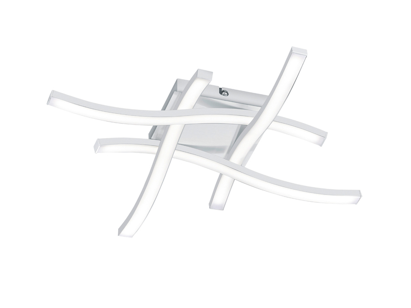 Flache LED Deckenleuchte ROUTE aus Metall Weiß, Breite 46cm