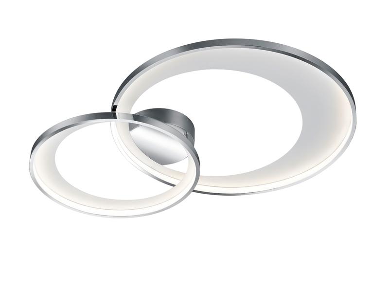 Dimmbare LED Deckenleuchte GRANADA in Silber Chrom, Breite 85cm