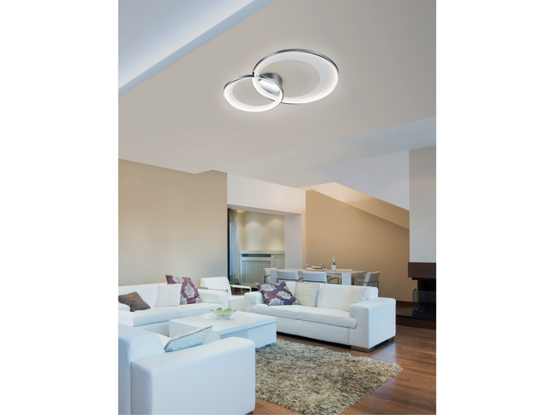 Dimmbare LED Deckenleuchte GRANADA in Schwarz & Gold, Breite 85cm