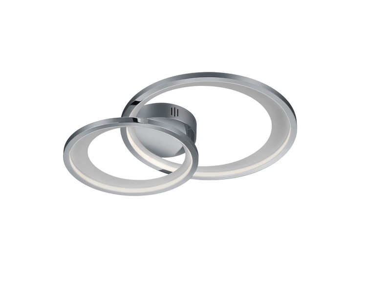 Moderne LED Deckenleuchte GRANADA dimmbar, Silber Chrom, Breite 59cm