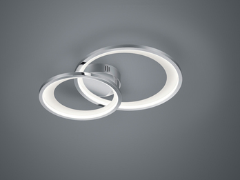 Dimmbare LED Deckenleuchte GRANADA in Chrom, Breite 59cm