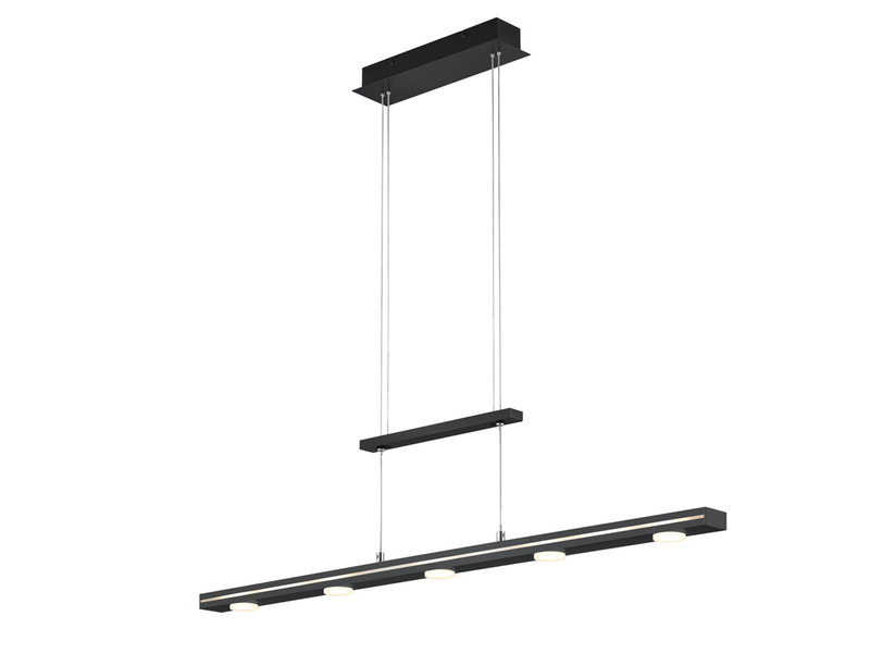 LED Pendelleuchte LACAL Schwarz dimmbar & höhenverstellbar bis 160cm, B: 100cm