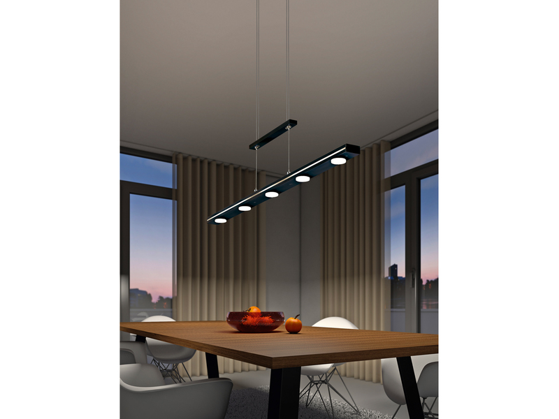 LED Pendelleuchte LACAL Schwarz dimmbar & höhenverstellbar bis 160cm, B: 100cm