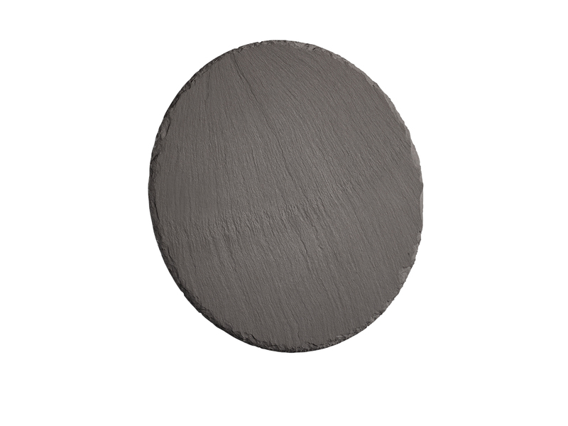 Flache LED Innen Wandleuchte RAVEN aus Naturschiefer Ø 20cm