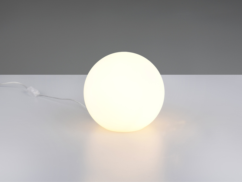 Kleine Glas Kugel Tischlampe Weiß Ø 20cm inkl. E27 LED
