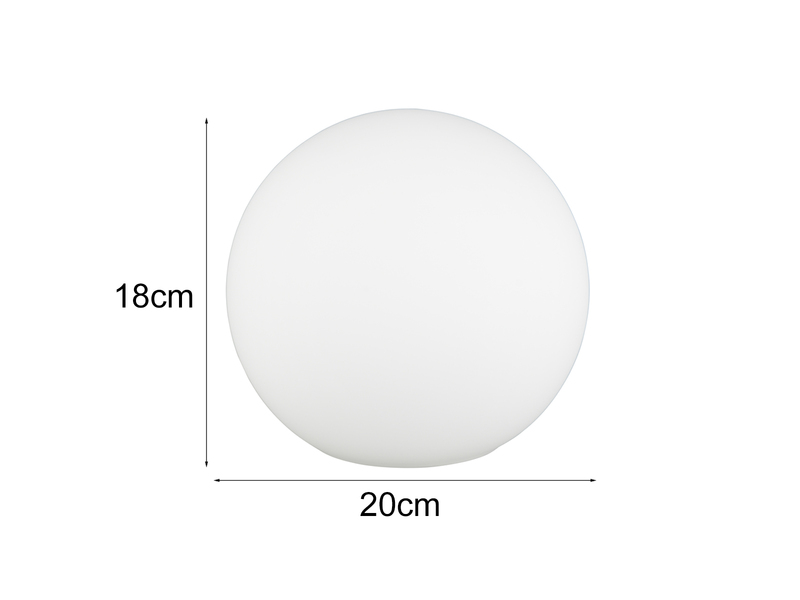 Kleine Glas Kugel Tischlampe Weiß Ø 20cm inkl. E27 LED