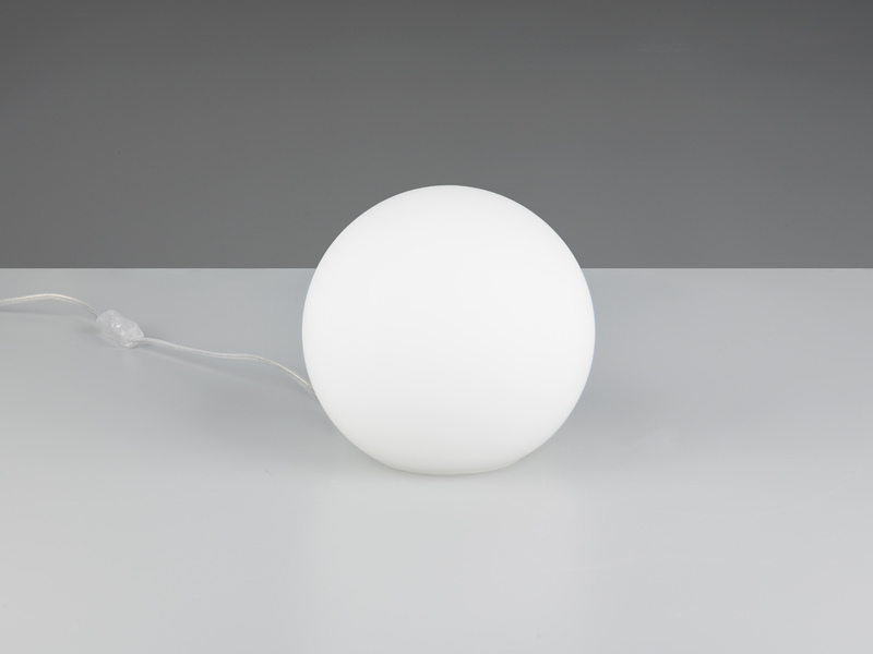 Kleine LED Kugel Tischleuchte aus Opalglas Weiß Ø 20cm