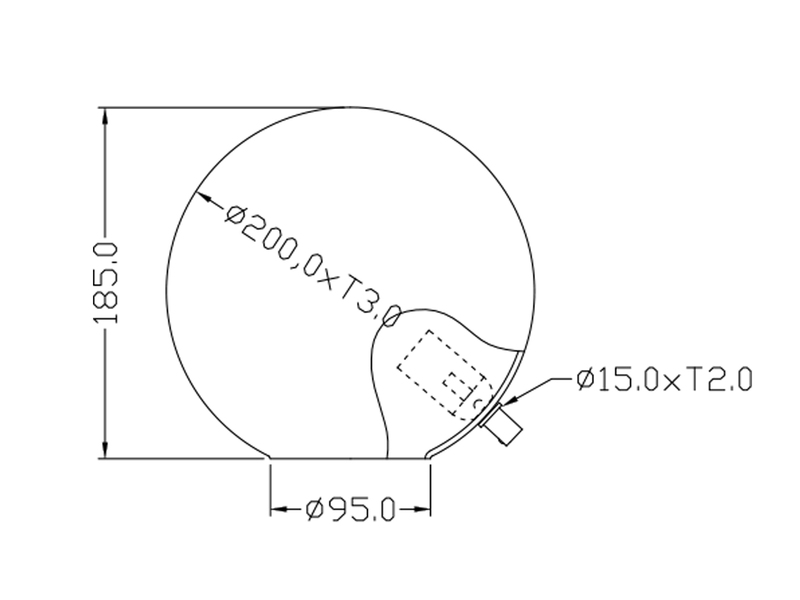 Kleine Glas Kugel Tischlampe Weiß Ø 20cm inkl. E27 LED